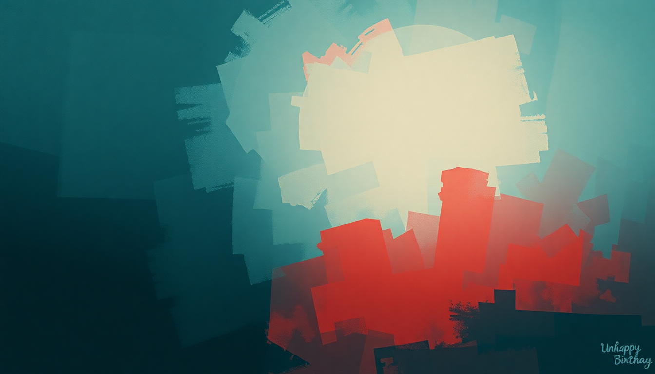 Fan-driven abstract illustration evoking the emotional arc of Unhappy Birthday by The Smiths