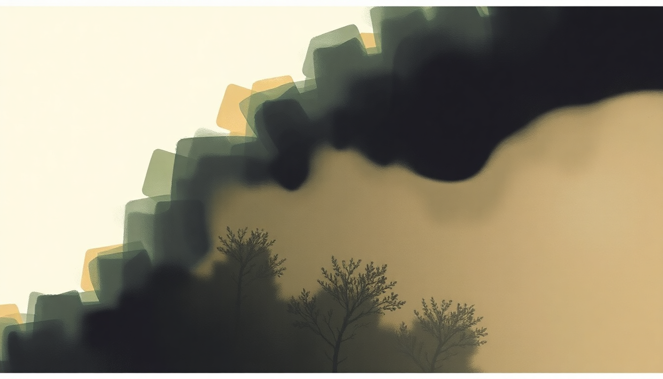 Fan-driven abstract illustration evoking the emotional arc of Unsolved Mysteries by Animal Collective