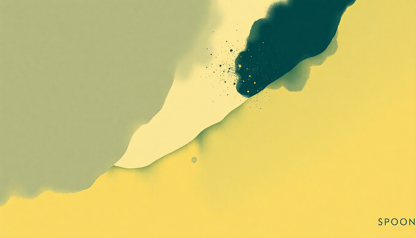 Fan-driven abstract illustration evoking the emotional arc of Utilitarian by Spoon