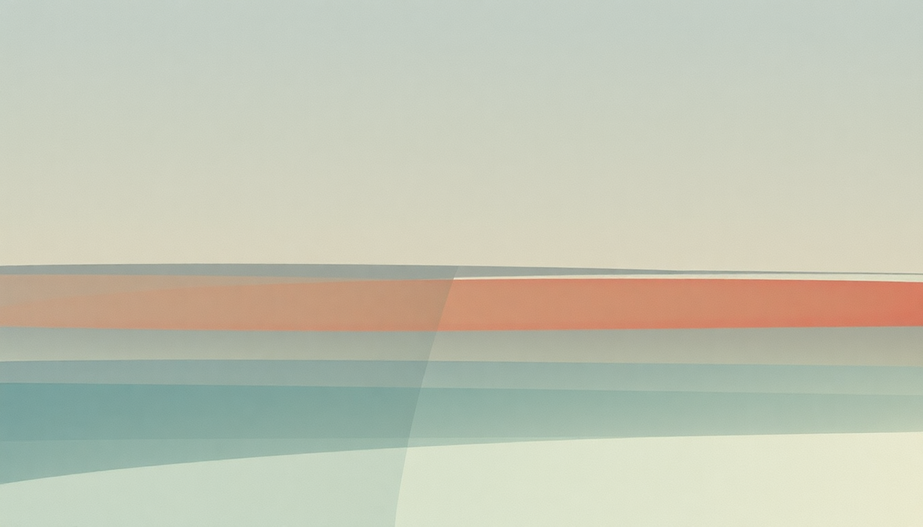 Fan-driven abstract illustration evoking the emotional arc of Variations for Piano and Tape by William Basinski
