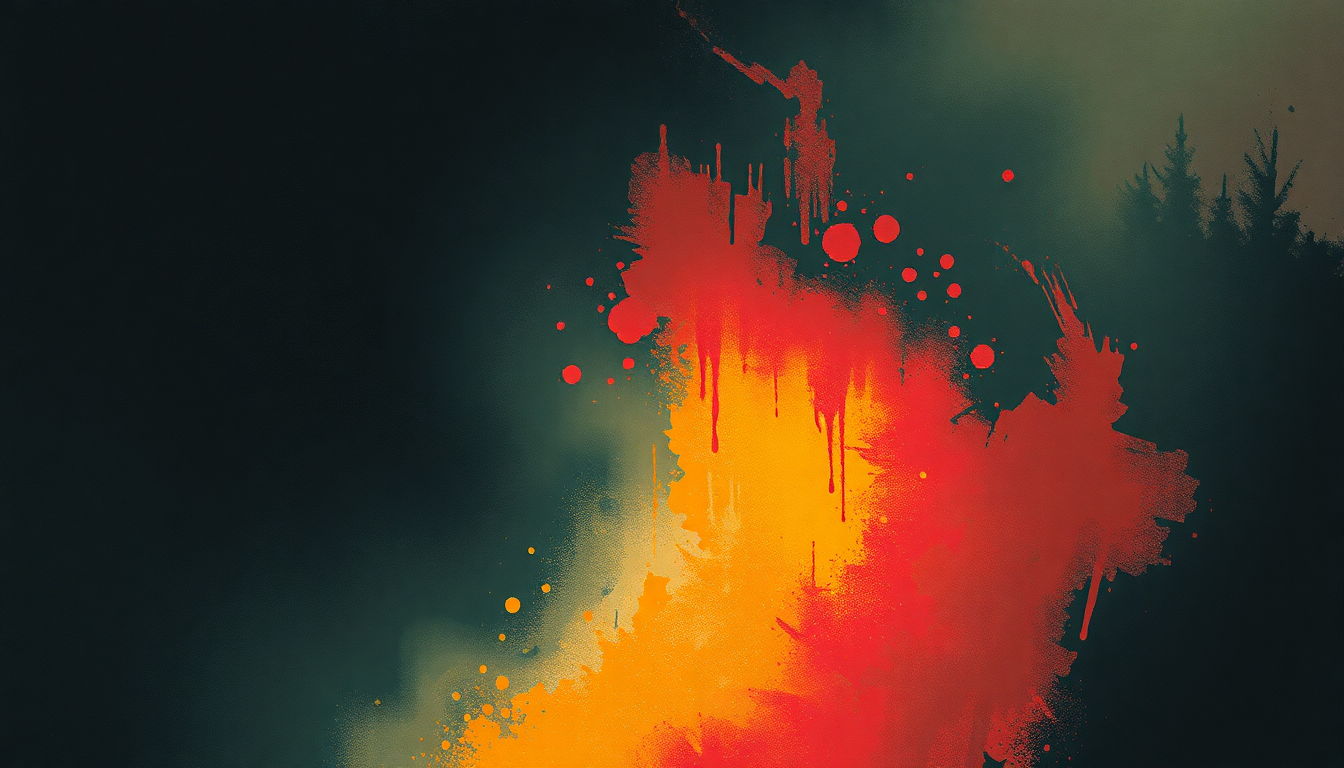 Fan-driven abstract illustration evoking the emotional arc of Very Ape by Nirvana