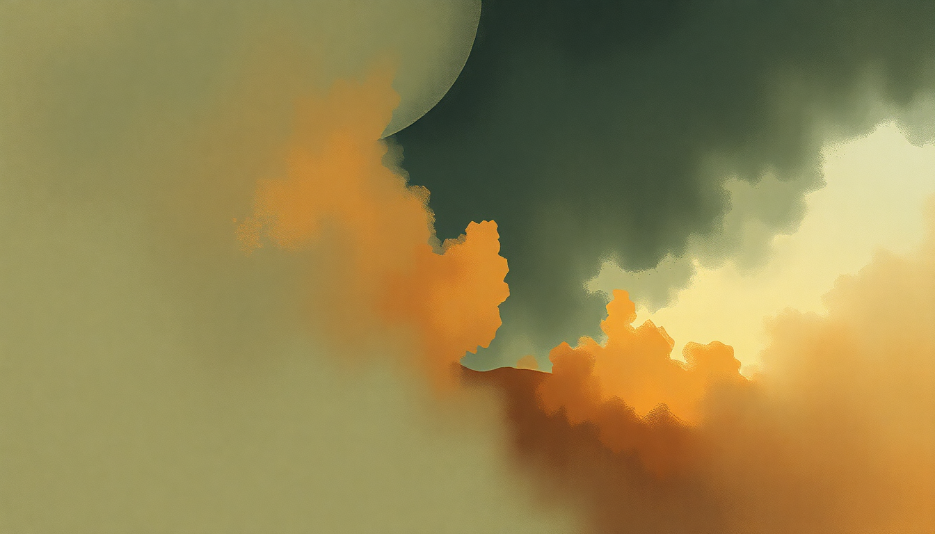 Fan-driven abstract illustration evoking the emotional arc of Vesuvius by Sufjan Stevens