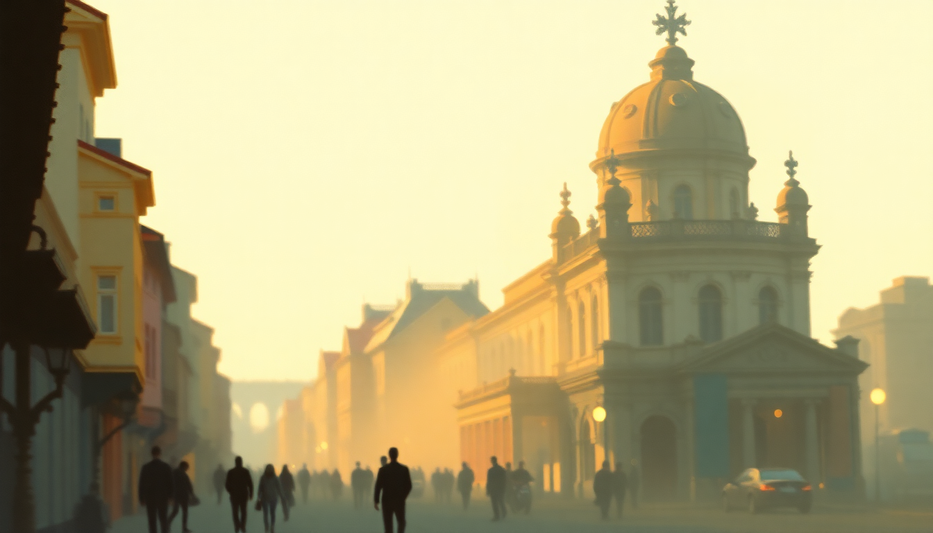 Fan-driven abstract illustration evoking the emotional arc of Vienna by Billy Joel