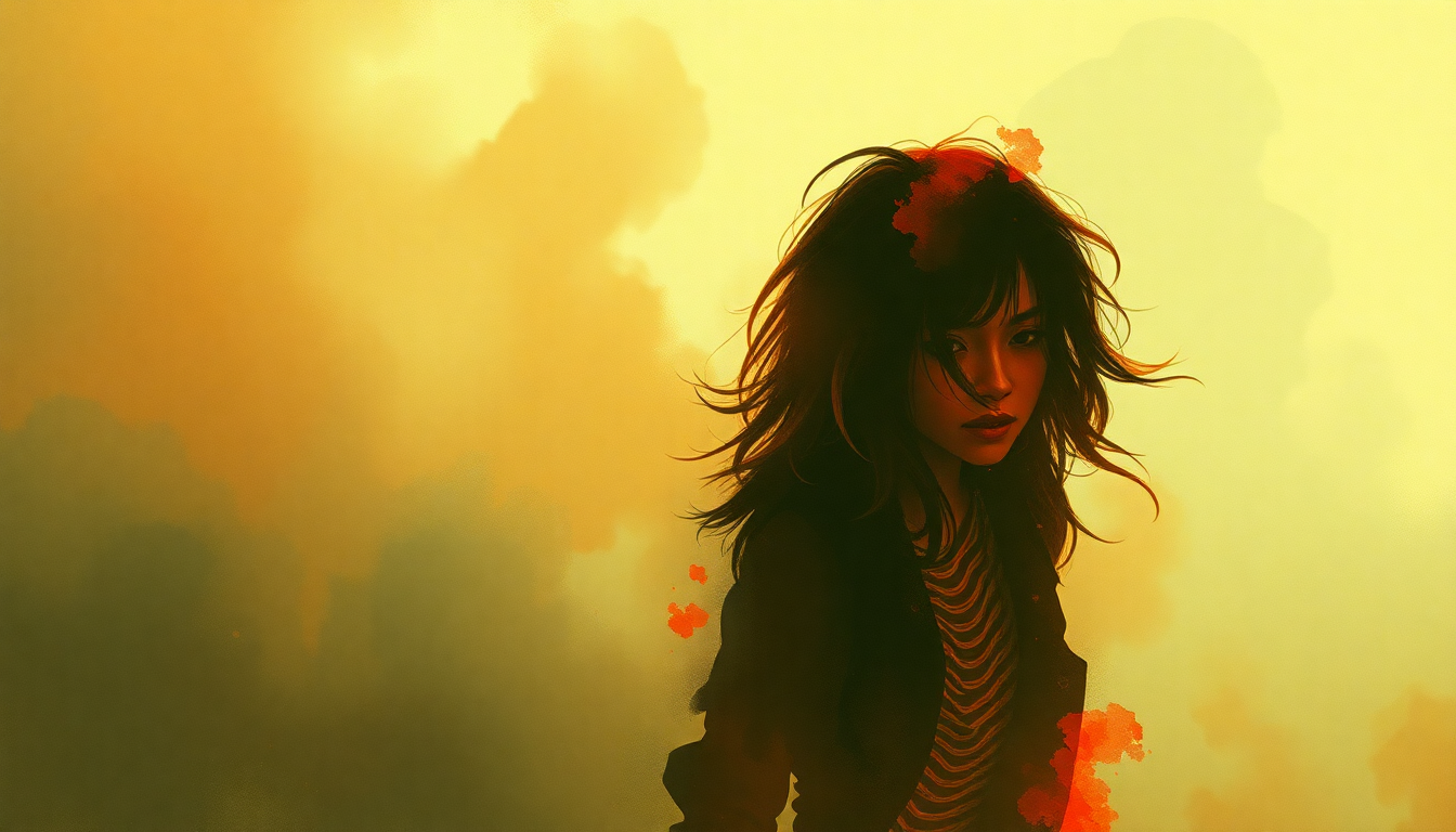 Fan-driven abstract illustration evoking the emotional arc of Vietnamese Baby by New York Dolls