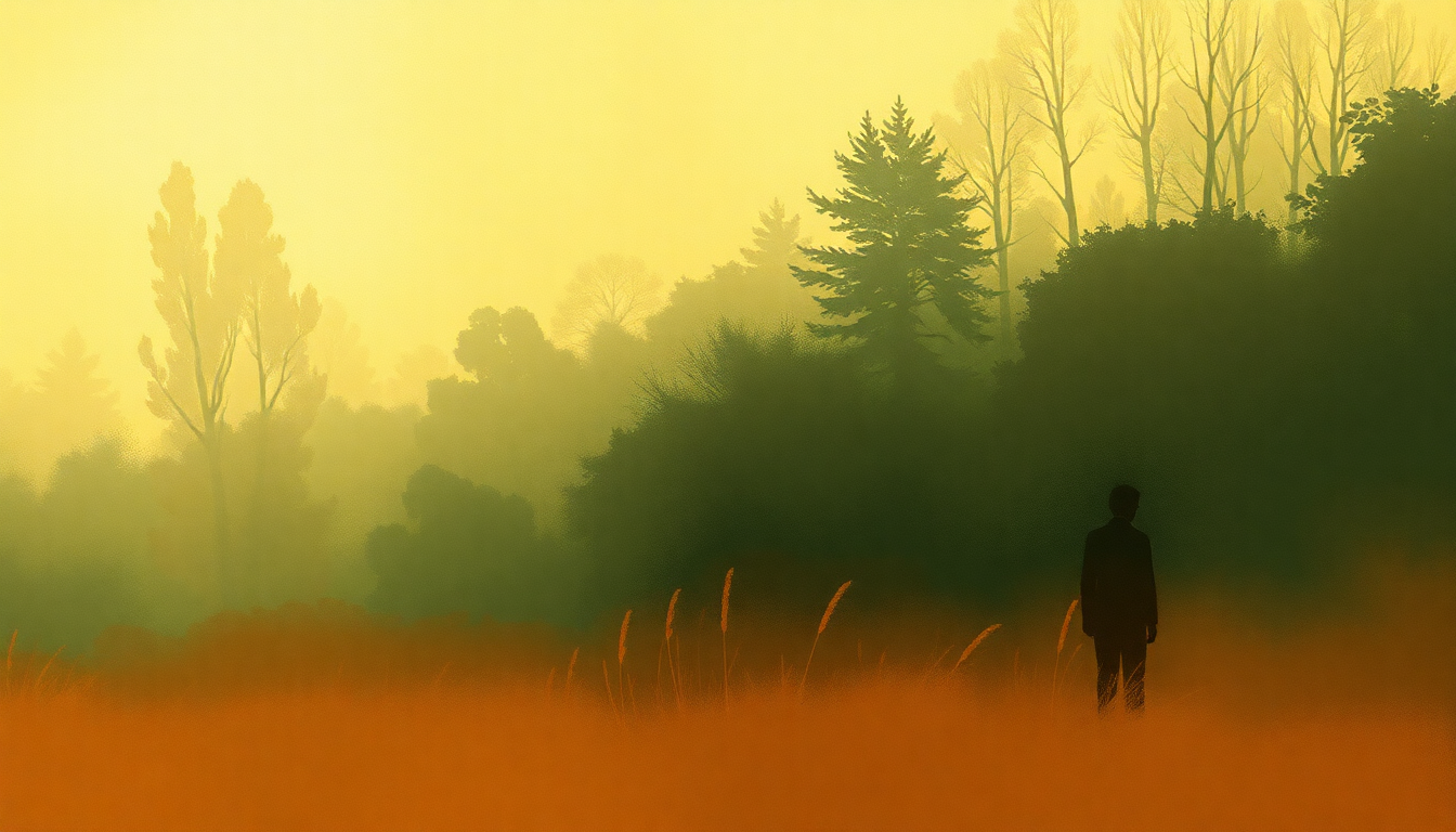 Fan-driven abstract illustration evoking the emotional arc of Village Green Preservation Society by The Kinks