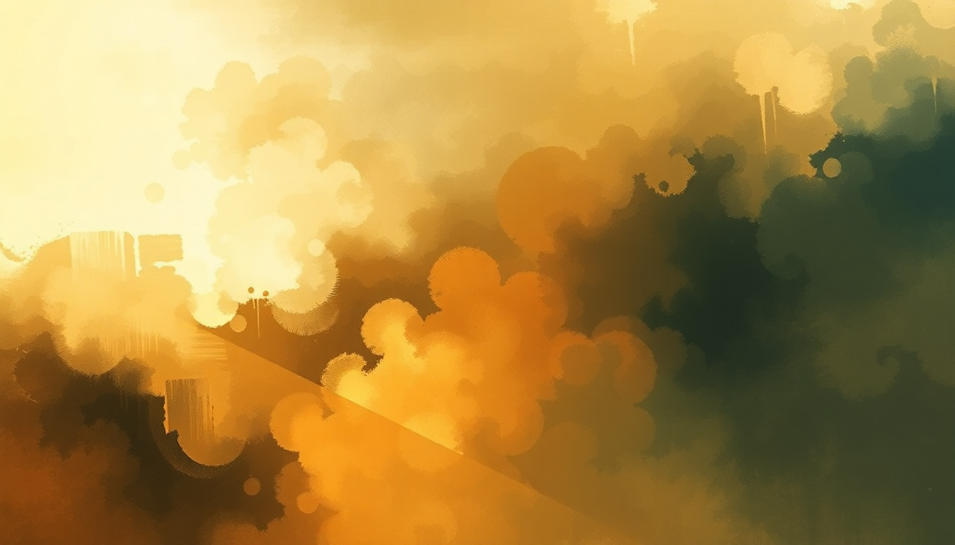 Fan-driven abstract illustration evoking the emotional arc of Violin Concerto in D major by Ludwig van Beethoven