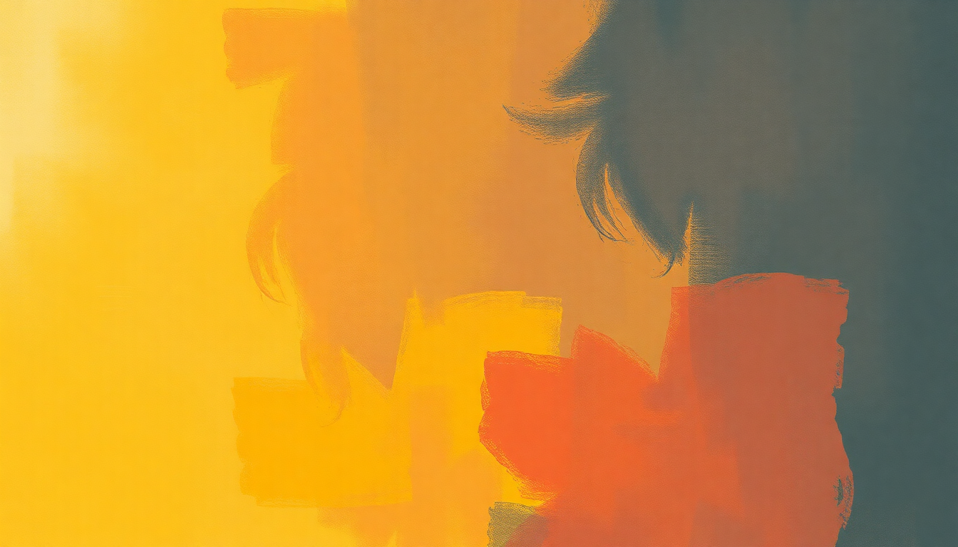 Fan-driven abstract illustration evoking the emotional arc of Vivo Feliz by Gal Costa