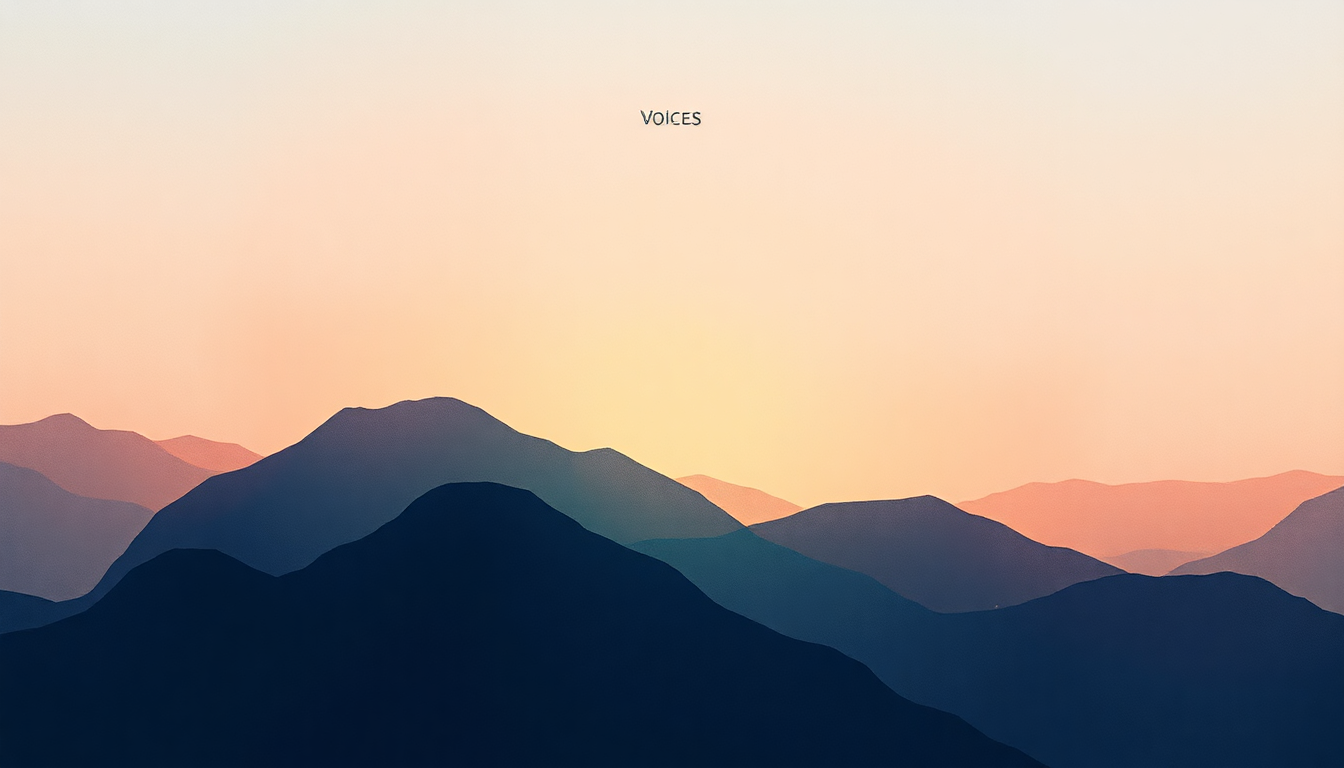 Fan-driven abstract illustration evoking the emotional arc of Voices by Disclosure
