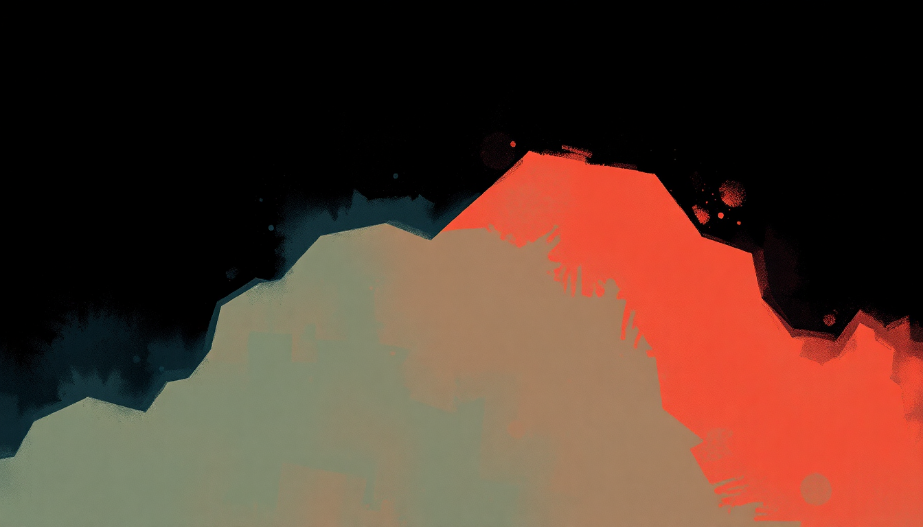 Fan-driven abstract illustration evoking the emotional arc of Vomitspit by MF DOOM