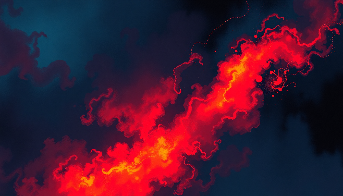 Fan-driven abstract illustration evoking the emotional arc of Voodoo by Black Sabbath