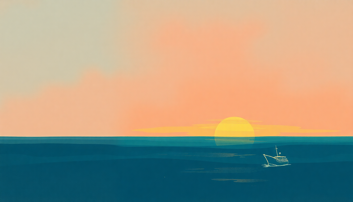 Fan-driven abstract illustration evoking the emotional arc of Voyage to Atlantis by Isley Brothers