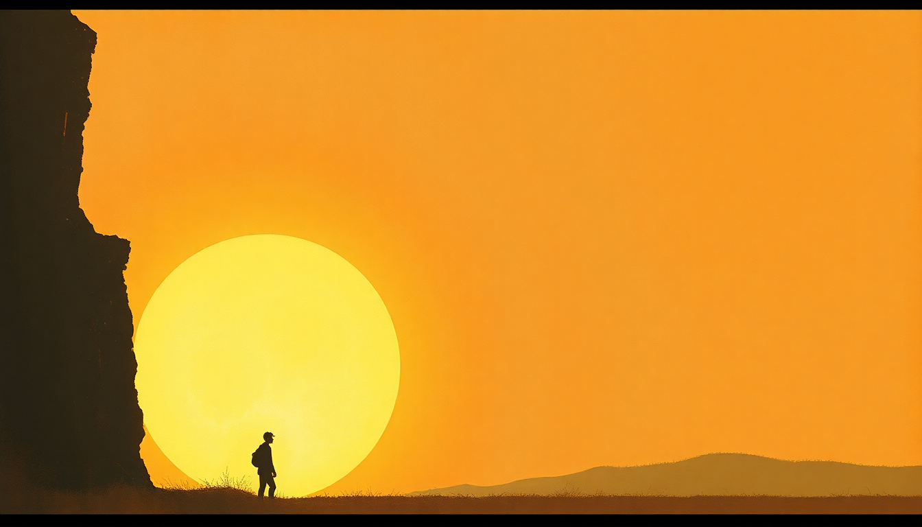 Fan-driven abstract illustration evoking the emotional arc of Waiting for the Sun by The Doors