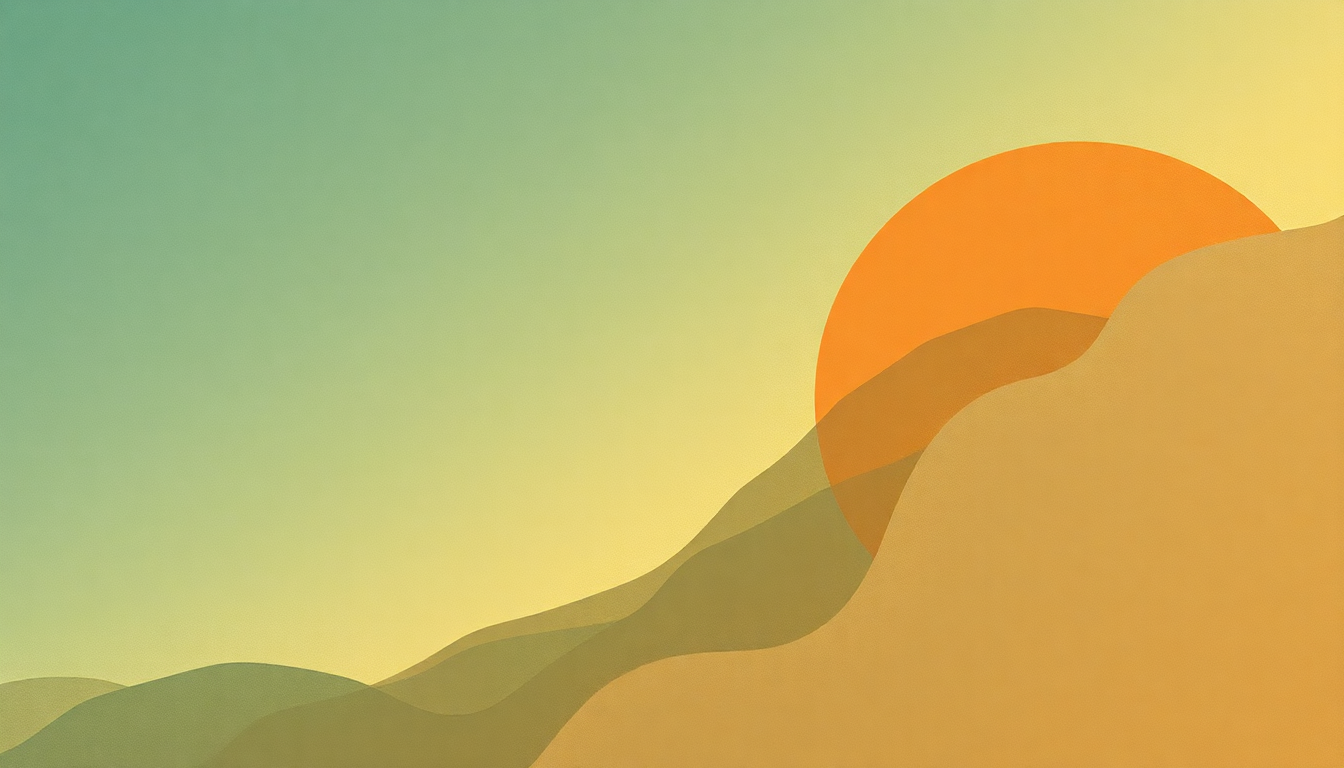 Fan-driven abstract illustration evoking the emotional arc of Waiting on the Sun by Squirrel Flower