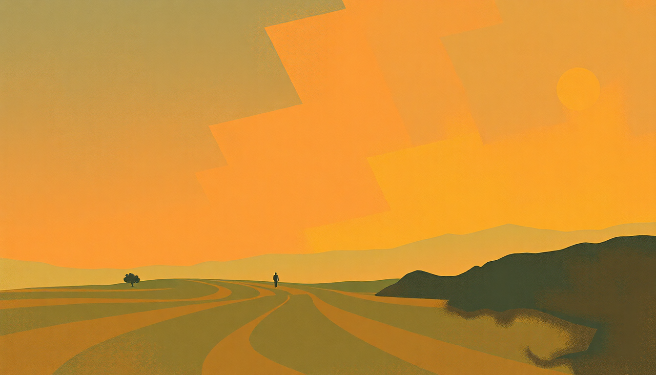 Fan-driven abstract illustration evoking the emotional arc of Walk Don't Run by The Ventures