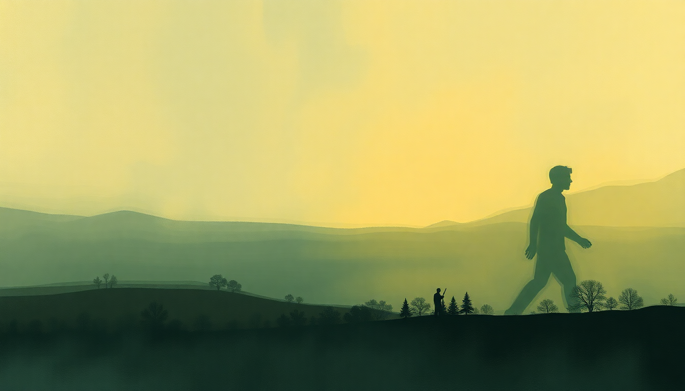Fan-driven abstract illustration evoking the emotional arc of Walking Blues by Son House