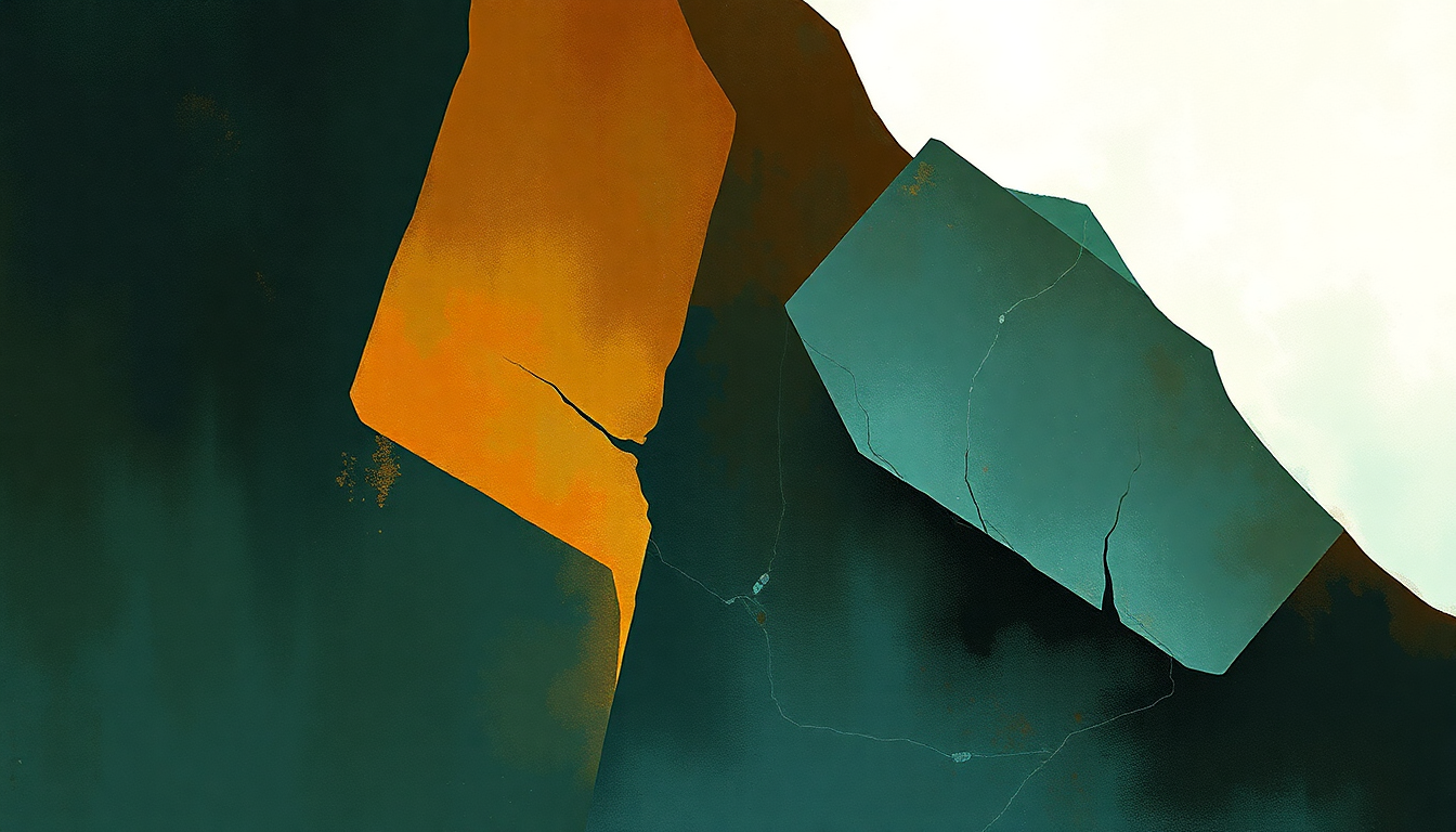 Fan-driven abstract illustration evoking the emotional arc of Walking on Broken Glass by Annie Lennox
