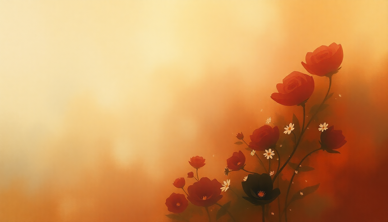 Fan-driven abstract illustration evoking the emotional arc of Waltz of the Flowers by Pyotr Ilyich Tchaikovsky