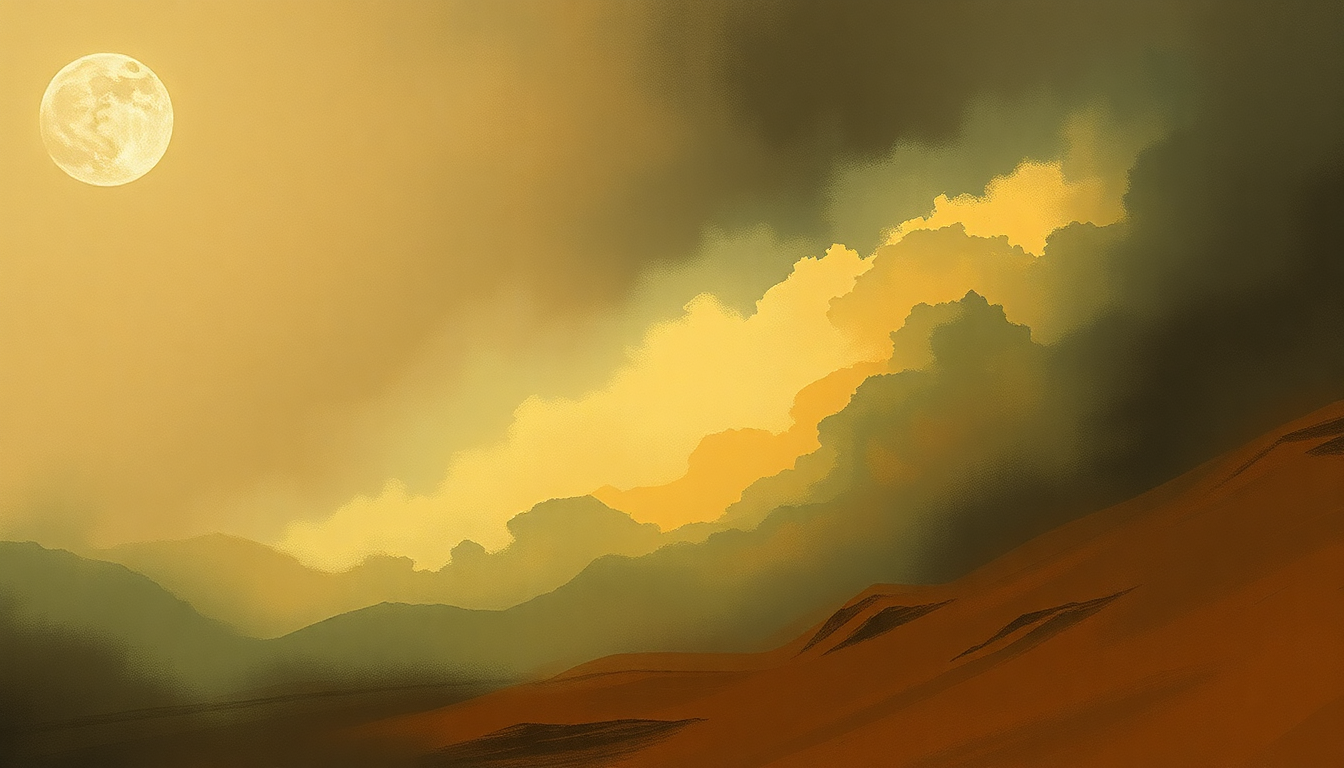 Fan-driven abstract illustration evoking the emotional arc of Wanderer Fantasy by Franz Schubert