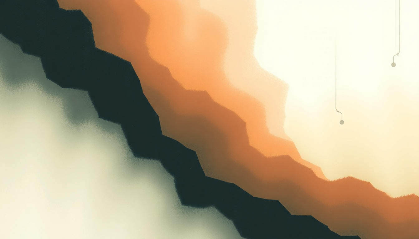 Fan-driven abstract illustration evoking the emotional arc of Wanderer by William Basinski