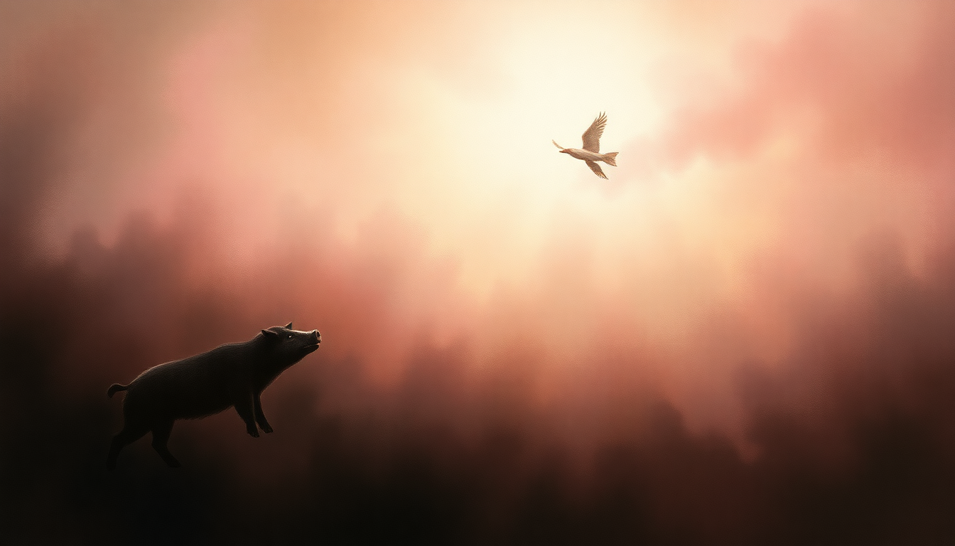 Fan-driven abstract illustration evoking the emotional arc of War Pigs by Black Sabbath