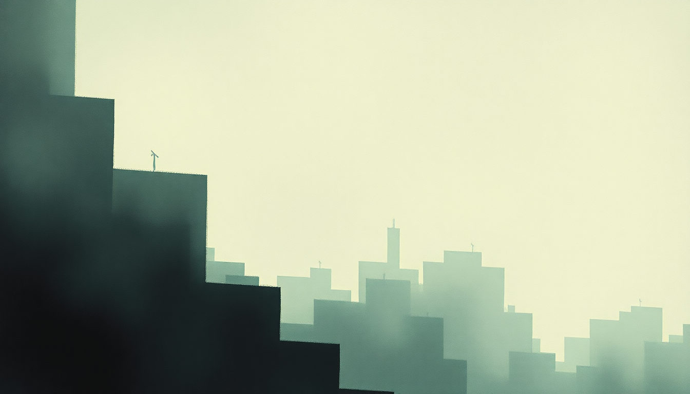 Fan-driven abstract illustration evoking the emotional arc of Warsaw by Joy Division
