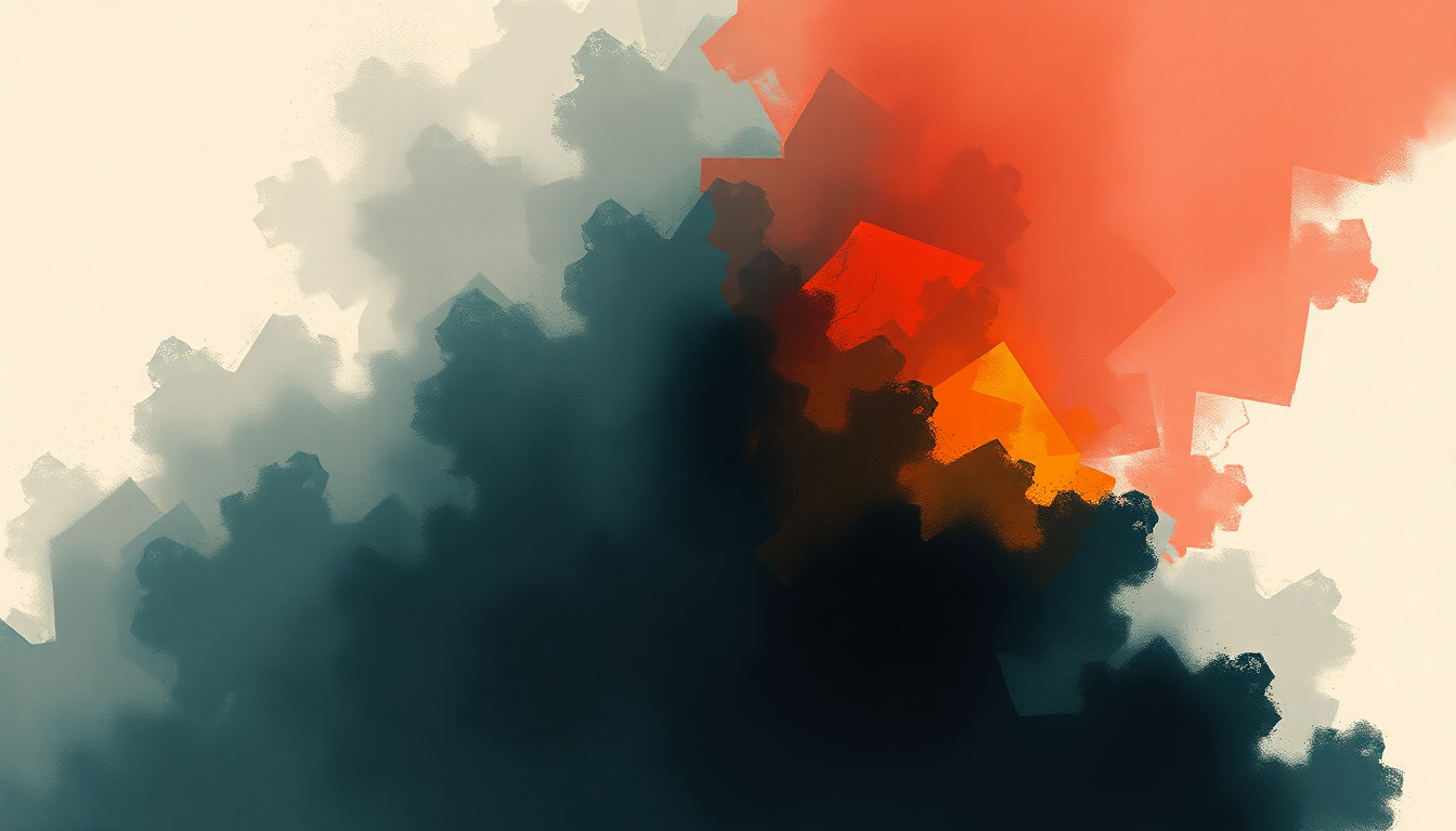 Fan-driven abstract illustration evoking the emotional arc of Watch Out for This (Bumaye) by Major Lazer