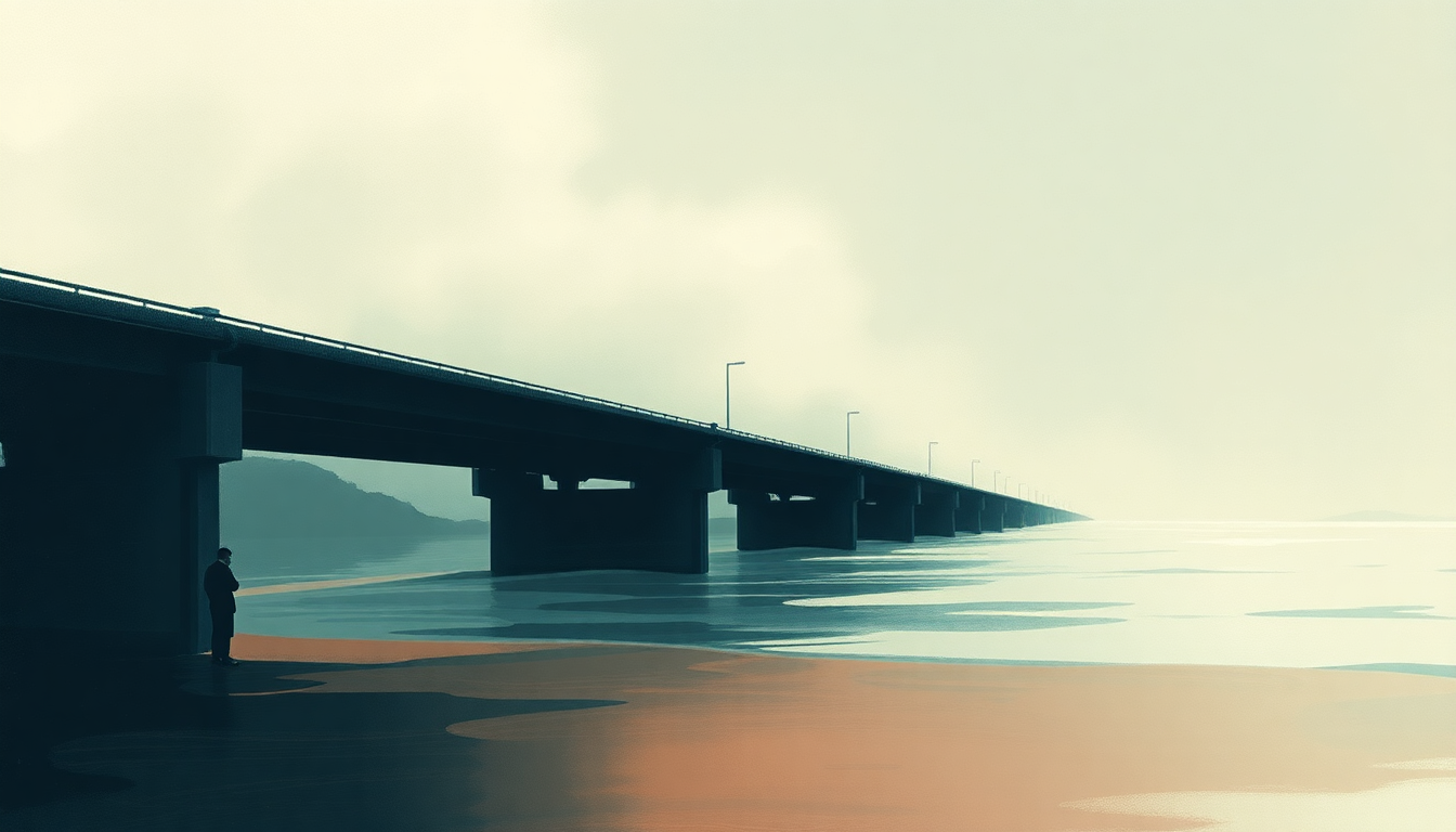 Fan-driven abstract illustration evoking the emotional arc of Water Under the Bridge by Adele