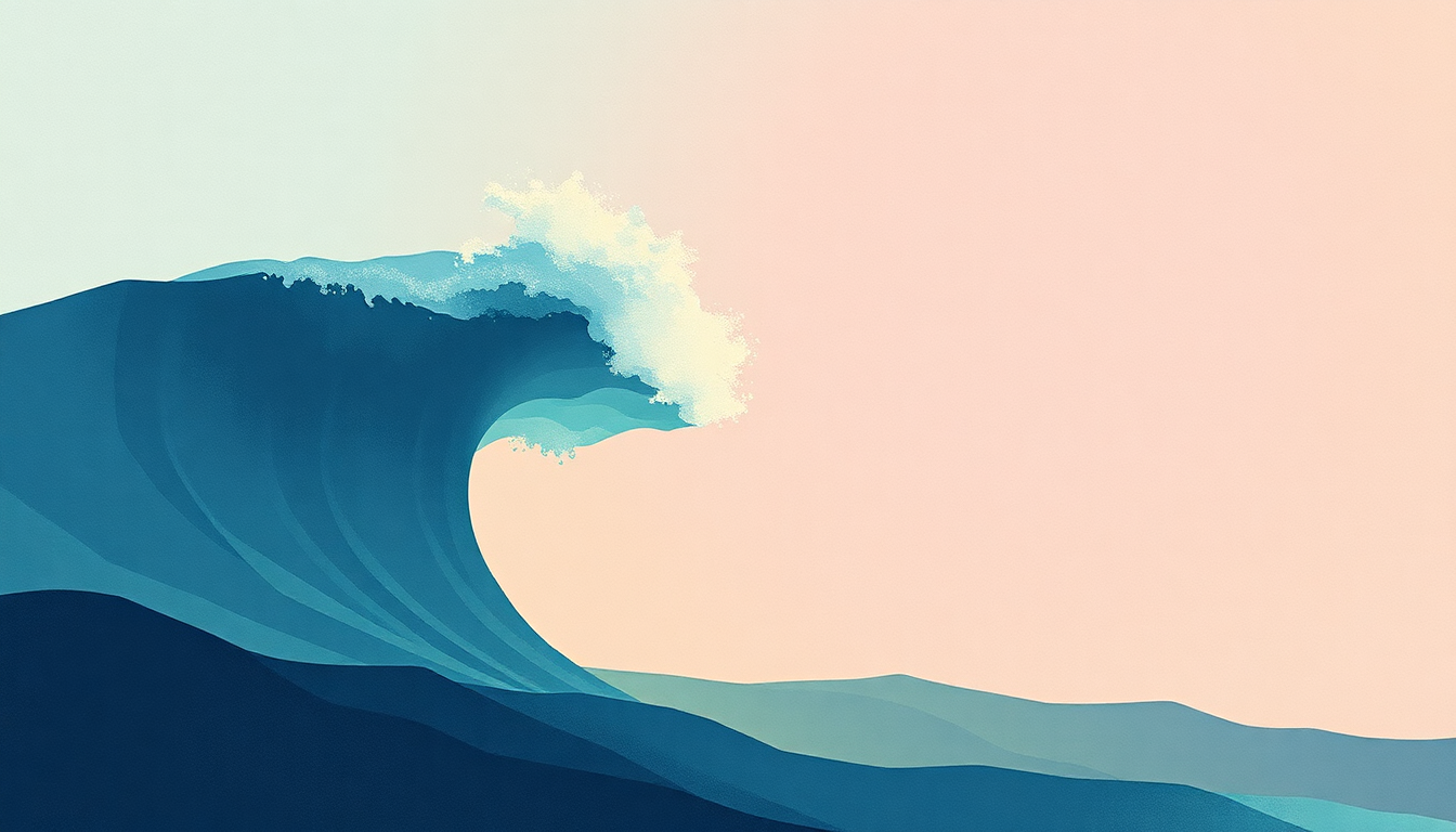 Fan-driven abstract illustration evoking the emotional arc of Wave by Patti Smith