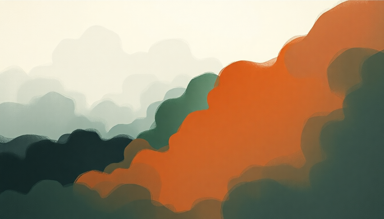 Fan-driven abstract illustration evoking the emotional arc of Way of the Triune God (Hallelujah Version) by Tyler Childers