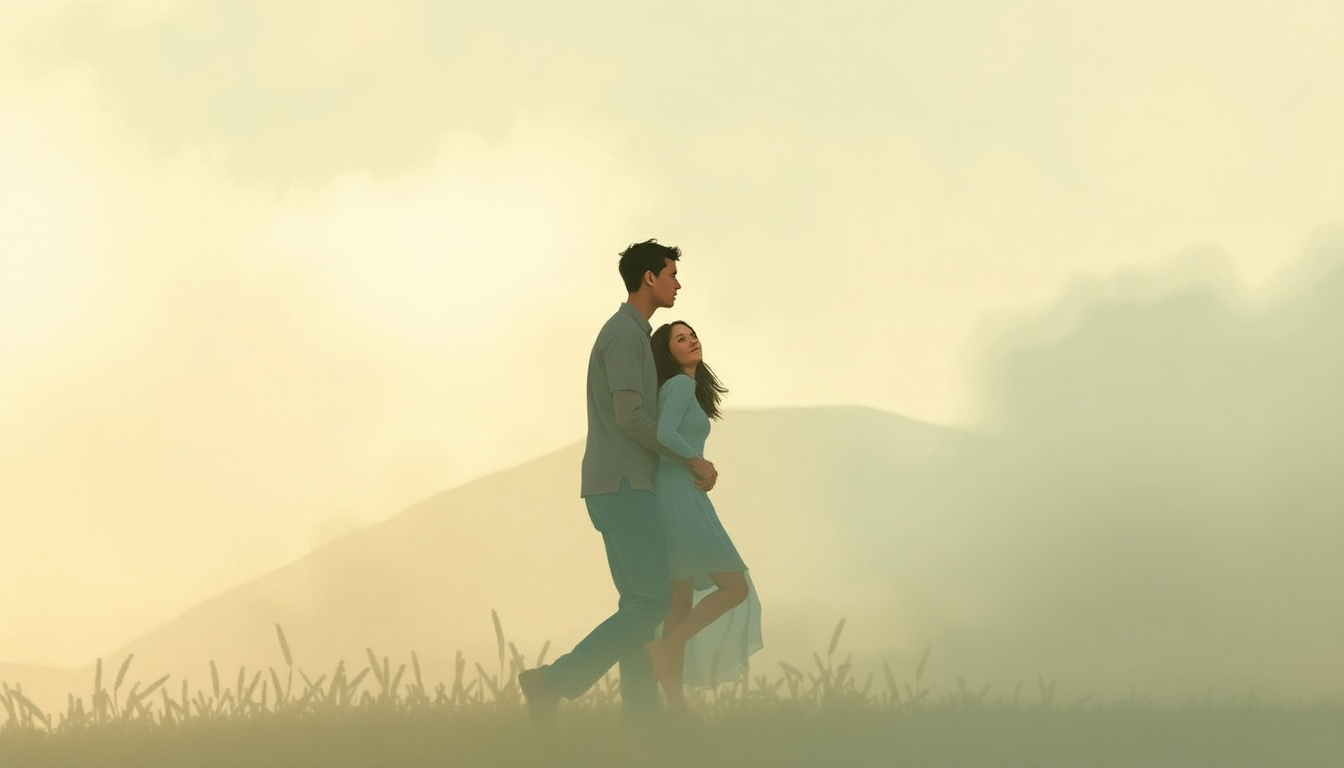 Fan-driven abstract illustration evoking the emotional arc of We Belong Together by Vampire Weekend