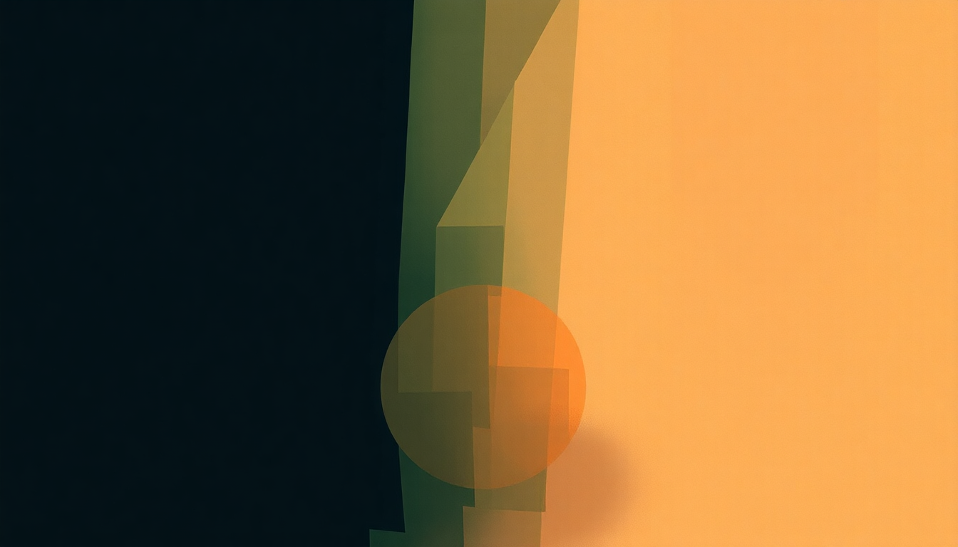 Fan-driven abstract illustration evoking the emotional arc of We Live as We Dream Alone by Gang of Four