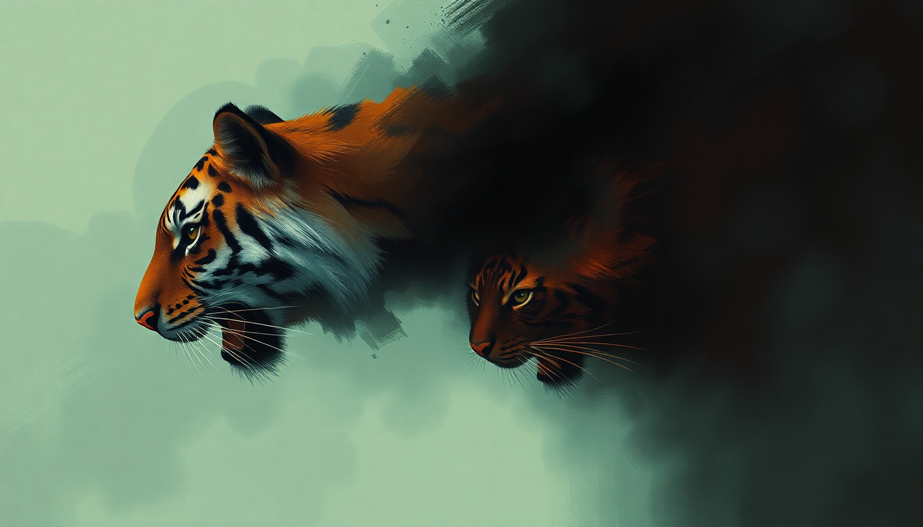 Fan-driven abstract illustration evoking the emotional arc of We Tigers by Animal Collective