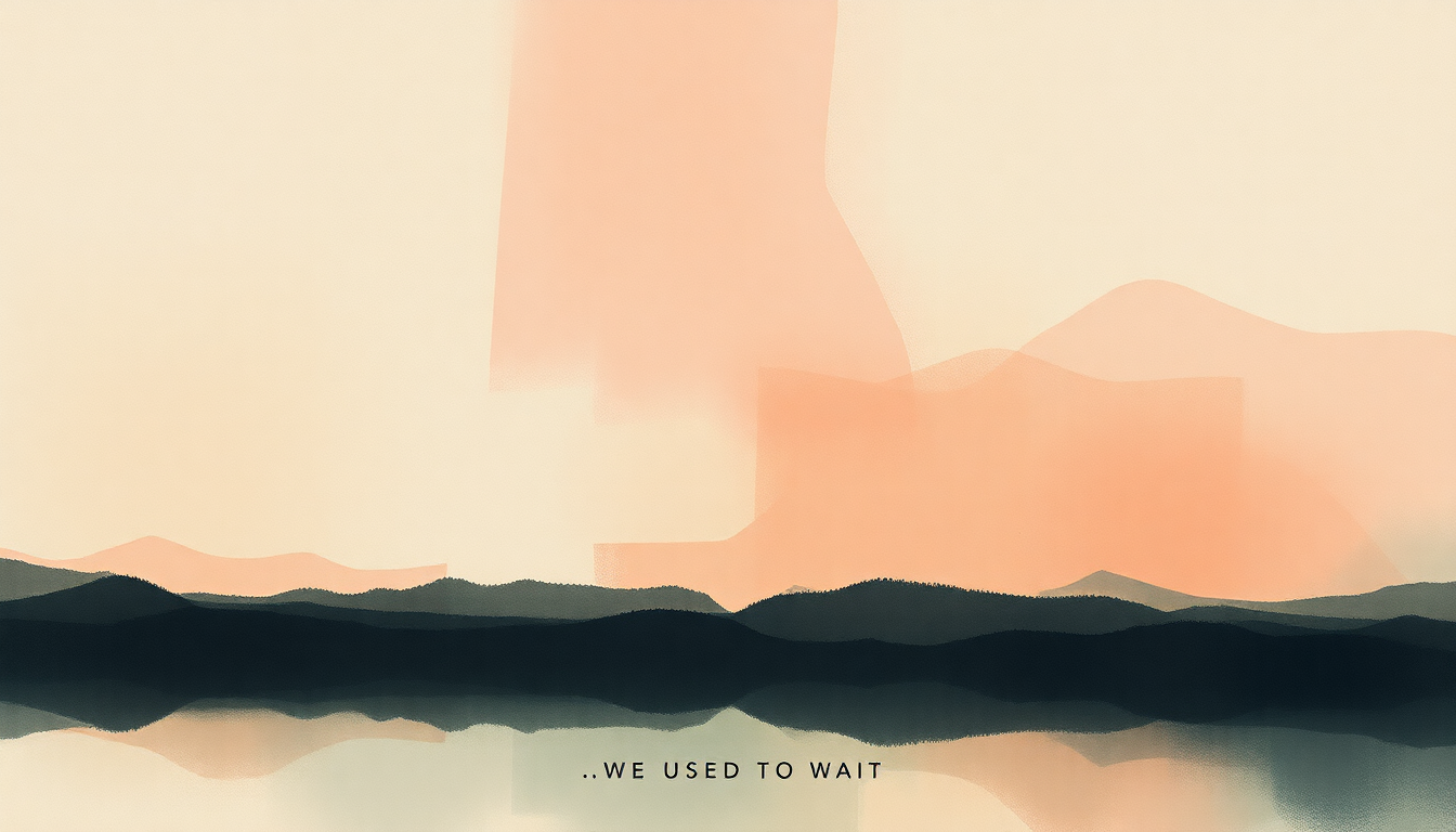 Fan-driven abstract illustration evoking the emotional arc of We Used to Wait by Arcade Fire