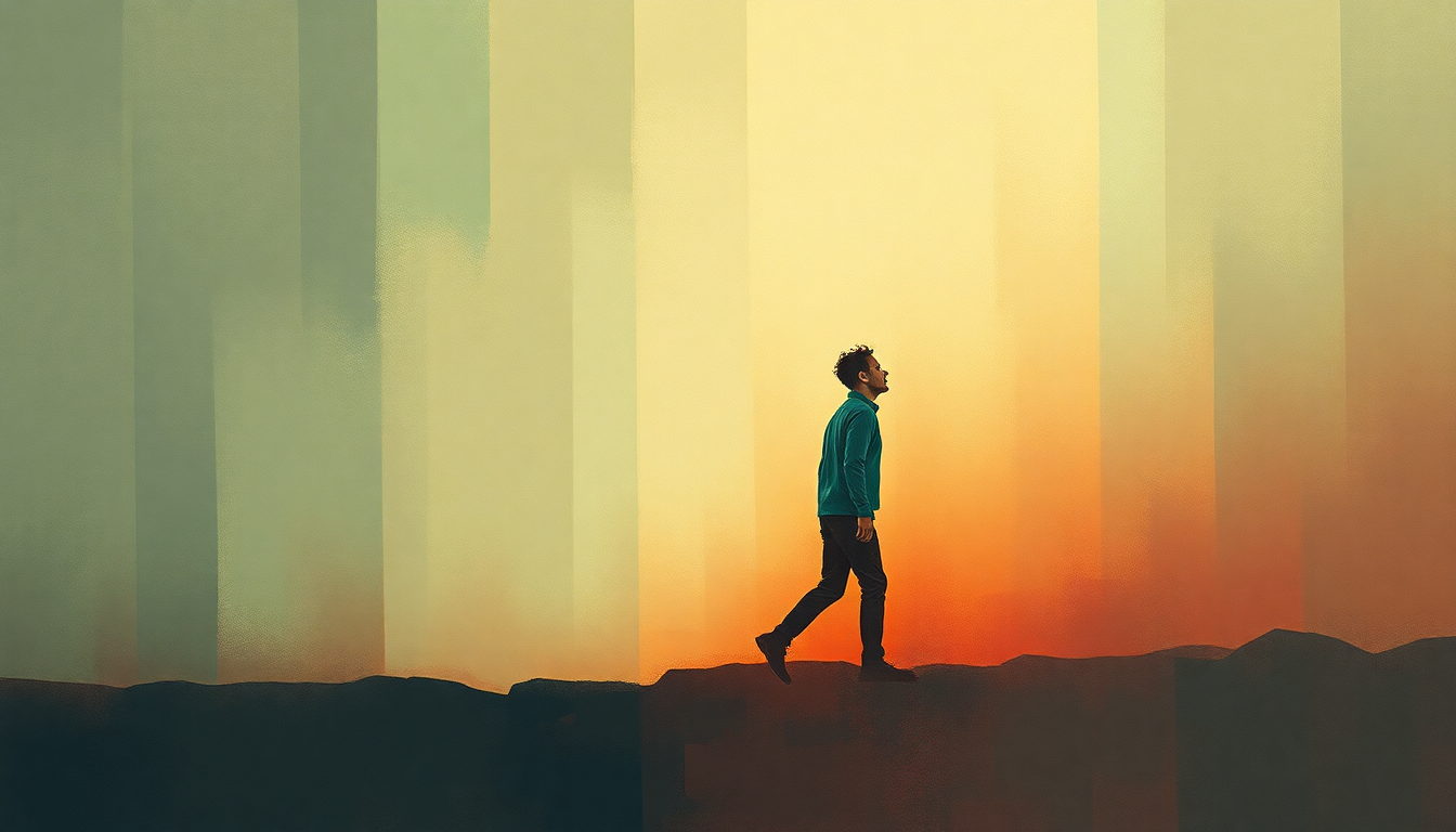 Fan-driven abstract illustration evoking the emotional arc of We've Got to Try by The Chemical Brothers