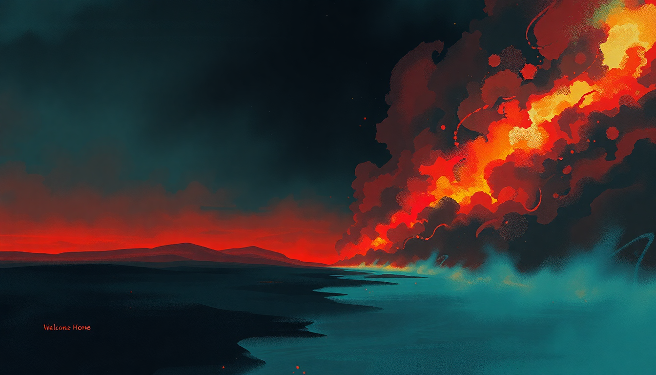 Fan-driven abstract illustration evoking the emotional arc of Welcome Home (Sanitarium) by Metallica