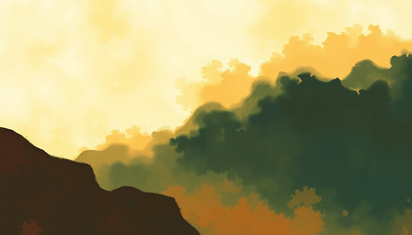 Fan-driven abstract illustration evoking the emotional arc of Welcome by John Coltrane
