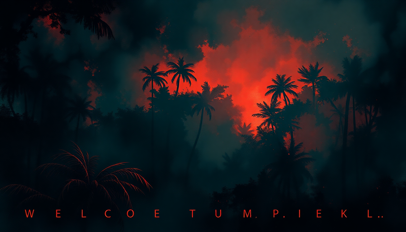 Fan-driven abstract illustration evoking the emotional arc of Welcome to the Jungle by Guns N' Roses