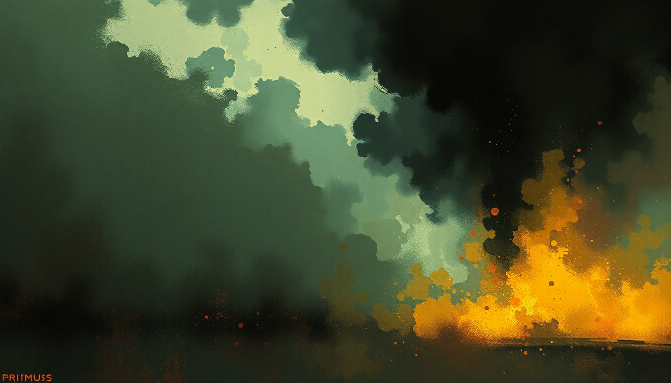 Fan-driven abstract illustration evoking the emotional arc of Welcome to This World by Primus