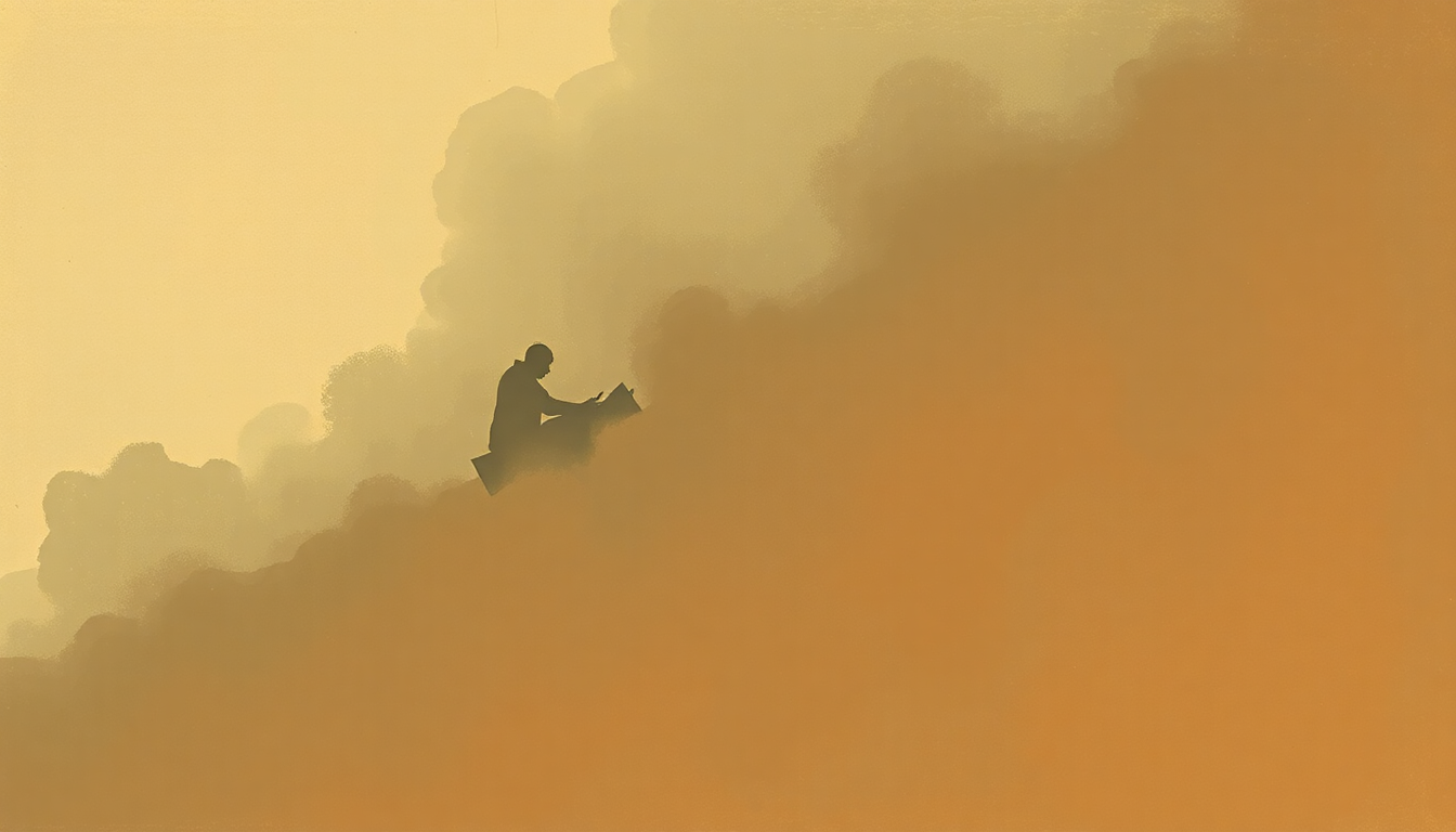 Fan-driven abstract illustration evoking the emotional arc of Were You There When They Crucified My Lord by Mahalia Jackson