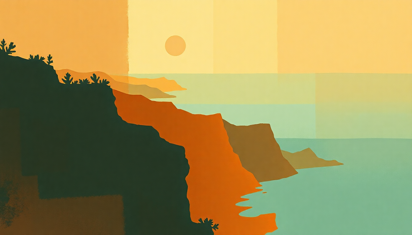 Fan-driven abstract illustration evoking the emotional arc of West Coast Blues by Wes Montgomery