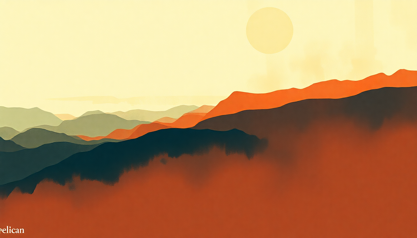 Fan-driven abstract illustration evoking the emotional arc of What We All Come to Need by Pelican