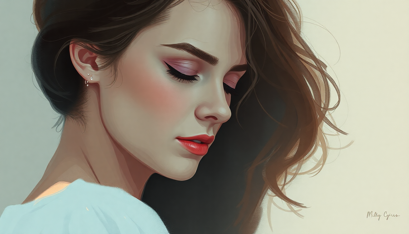 Fan-driven abstract illustration evoking the emotional arc of When I Look at You by Miley Cyrus