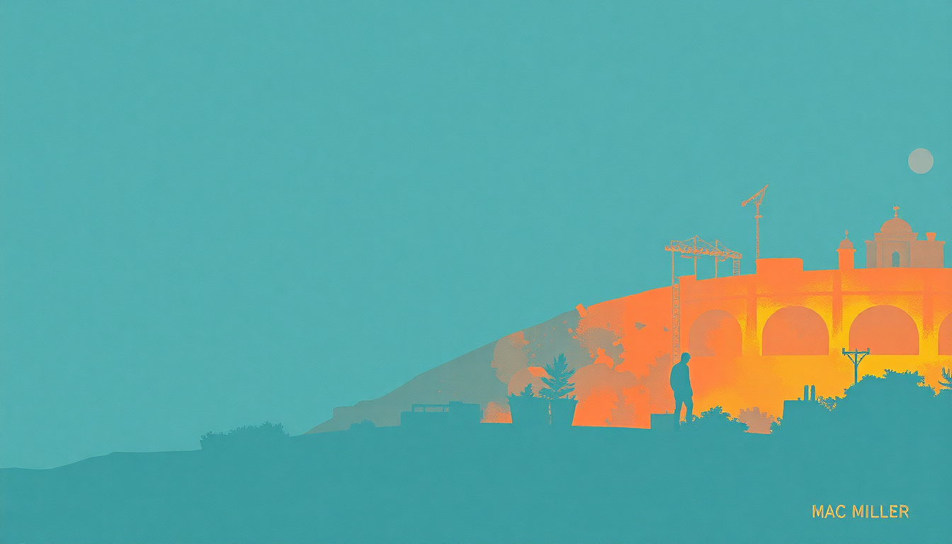 Fan-driven abstract illustration evoking the emotional arc of When in Rome by Mac Miller