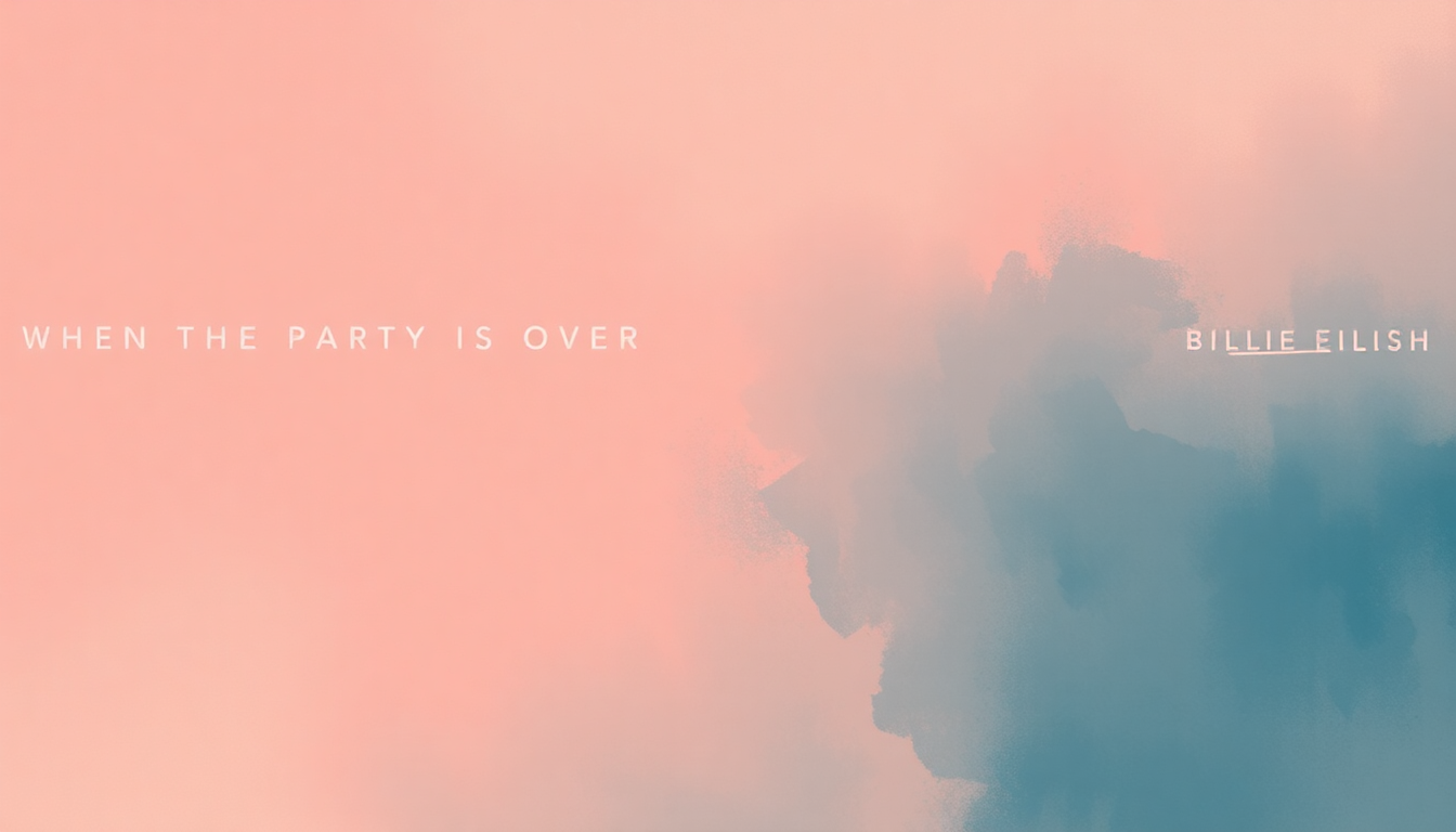 Fan-driven abstract illustration evoking the emotional arc of When the Party Is Over by Billie Eilish