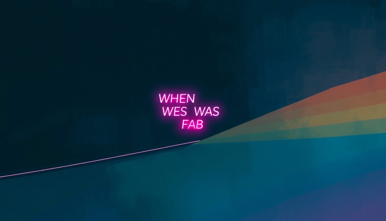 Fan-driven abstract illustration evoking the emotional arc of When We Was Fab by George Harrison