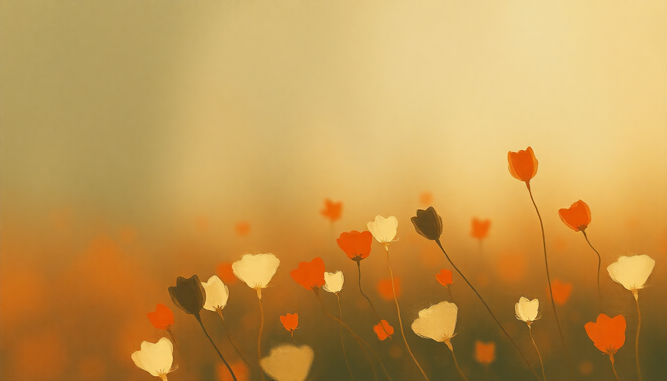 Fan-driven abstract illustration evoking the emotional arc of Where Have All the Flowers Gone by Pete Seeger