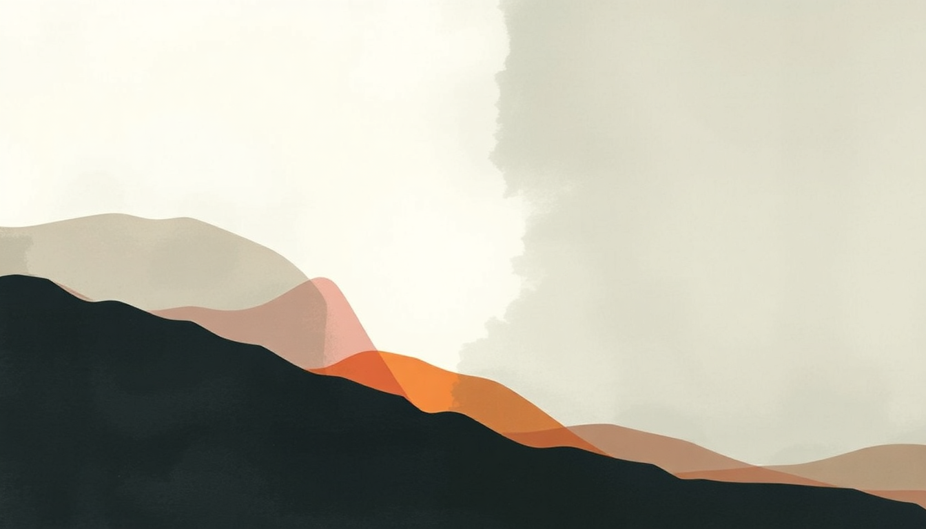 Fan-driven abstract illustration evoking the emotional arc of Where Is Her Head by The National