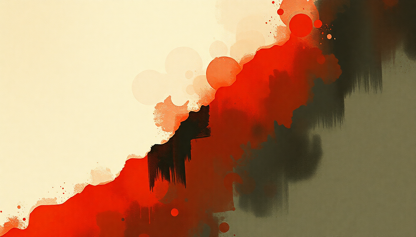 Fan-driven abstract illustration evoking the emotional arc of Where's The Revolution by Depeche Mode