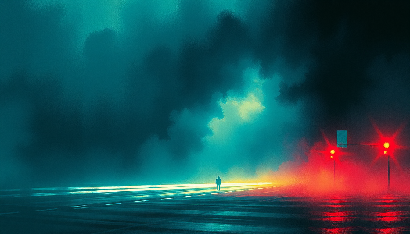 Fan-driven abstract illustration evoking the emotional arc of Where the Streets Have No Name by U2