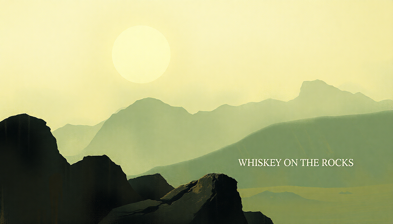 Fan-driven abstract illustration evoking the emotional arc of Whiskey on the Rocks by AC/DC